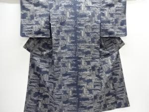 更紗模様織出し手織り紬着物